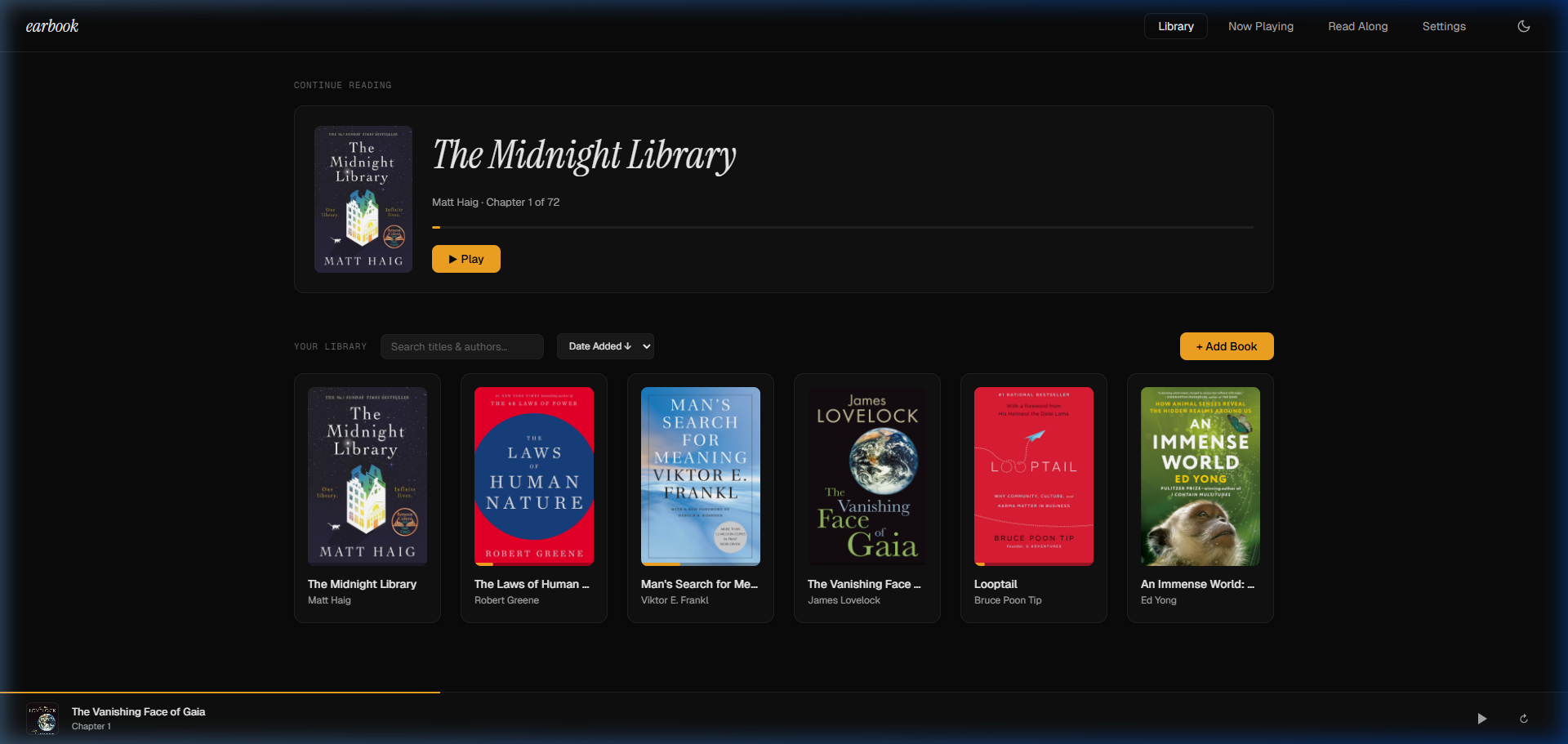 EarBook Library Interface