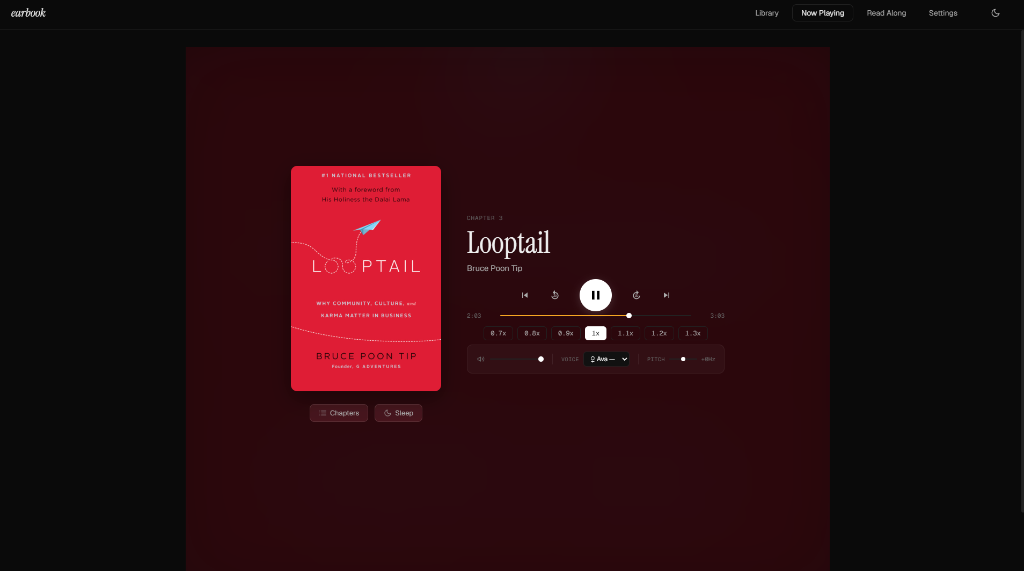 EarBook Player — Dark Mode